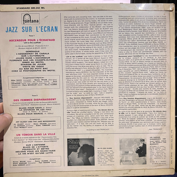 The Miles Davis Quintet / Art Blakey & The Jazz Messengers / Barney Wilen - Jazz Sullo Schermo | Fontana (680.242 ML) - 2