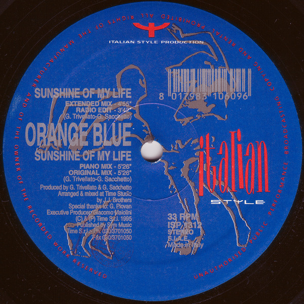 Orange Blue - Sunshine Of My Life | Italian Style Production (ISP 1312) - main Orange Blue - Sunshine Of My Life | Italian Style Production (ISP 1312) - main