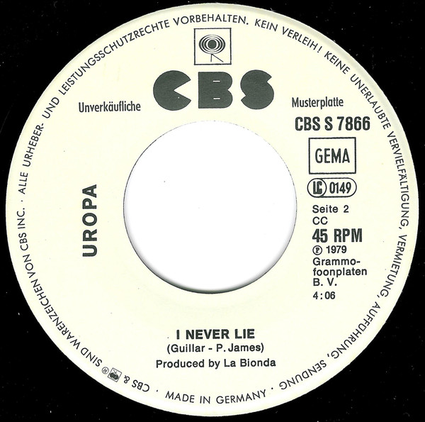 Uropa - Turn Me Off - Turn Me On | CBS (CBS 7866) - 4