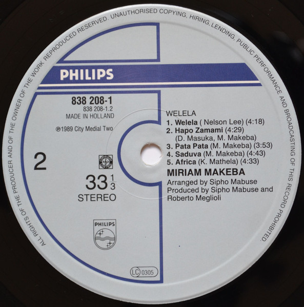 Miriam Makeba - Welela | Philips (838 208-1) - 4