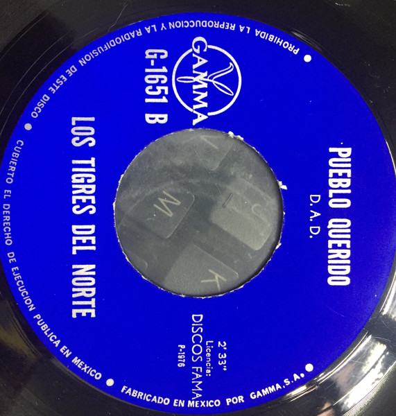 Los Tigres Del Norte - La Muerte Del Soplon / Pueblo Querido | Gamma (G-1651) - 3