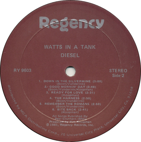 Diesel - Watts In A Tank | Regency (RY 9603) - 4