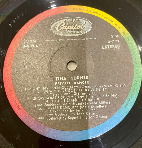 Tina Turner - Private Dancer | Capitol Records (2401521) - 3