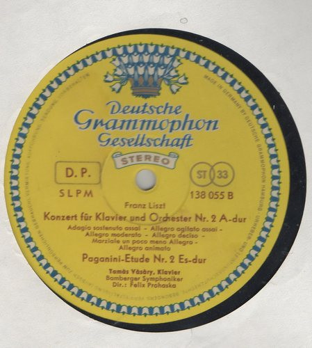 Franz Liszt - Felix Prohaska , Bamberger Symphoniker , Tamás Vásáry - Klavierkonzerte Es-dur Und A-dur, Franziskus-Legende, Paganini-Etude Es-dur | Deutsche Grammophon (138 055 SLPM) - 4