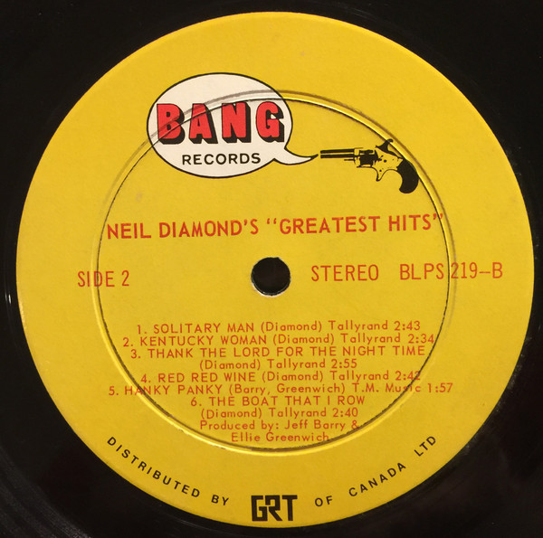 Neil Diamond - Neil Diamond's Greatest Hits | Bang Records (BLPS-219) - 4 Neil Diamond - Neil Diamond's Greatest Hits | Bang Records (BLPS-219) - 4