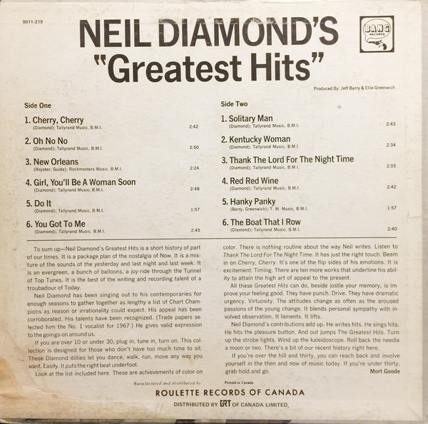Neil Diamond - Neil Diamond's Greatest Hits | Bang Records (BLPS-219) - 2 Neil Diamond - Neil Diamond's Greatest Hits | Bang Records (BLPS-219) - 2