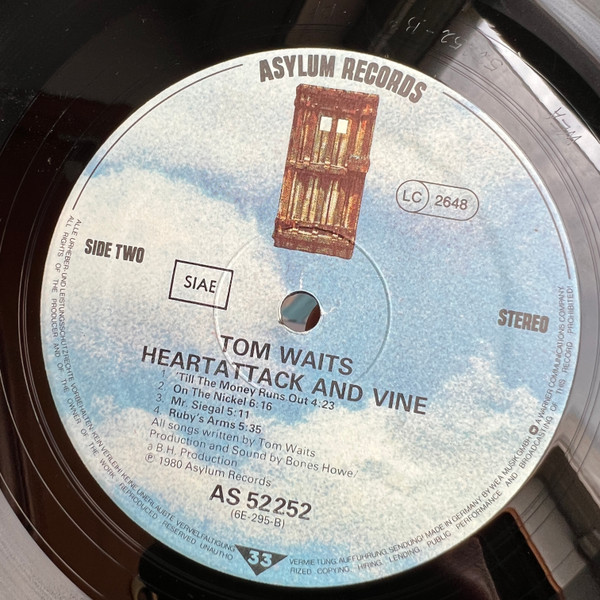 Tom Waits - Heartattack And Vine | Asylum Records (AS 52 252) - 3