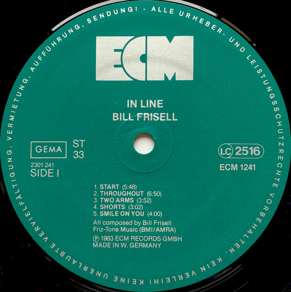 Bill Frisell - In Line | ECM Records (ECM 1241) - 3 Bill Frisell - In Line | ECM Records (ECM 1241) - 3
