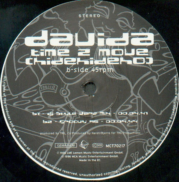 Davida - Time 2 Move (Hide Hide Ho) | L.M.E. Records (MCT 70217) - 3 Davida - Time 2 Move (Hide Hide Ho) | L.M.E. Records (MCT 70217) - 3