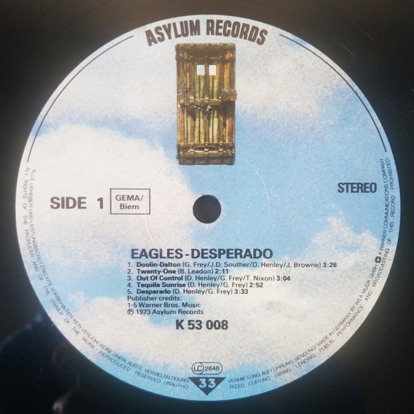 Eagles - Desperado | Asylum Records (AS 53008) - 4
