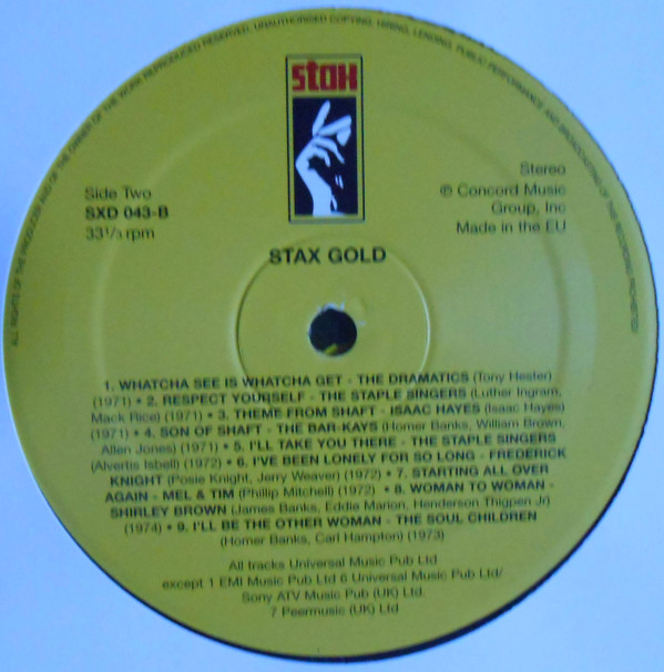 Various - Stax Gold : Hits 1968 > 1974 | Stax (SXD 043) - 4