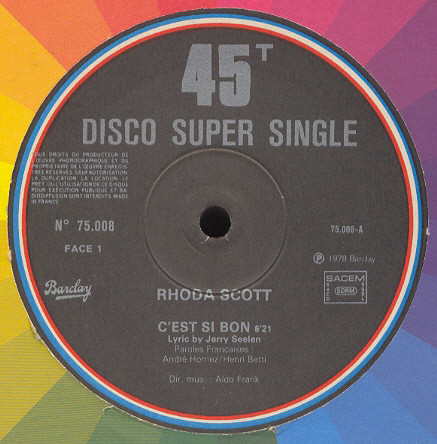 Rhoda Scott - C'est Si Bon / Le Coeur Bleu | Barclay (75.008)