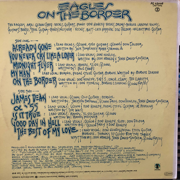 Eagles - On The Border | Asylum Records (AS 43005) - 2 Eagles - On The Border | Asylum Records (AS 43005) - 2