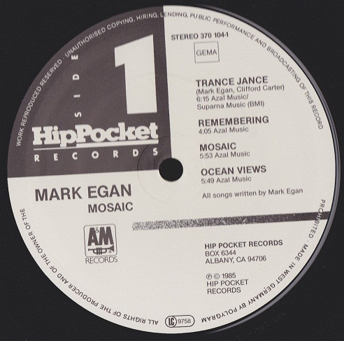 Mark Egan - Mosaic | Hip Pocket Records (370 104-1) - 2 Mark Egan - Mosaic | Hip Pocket Records (370 104-1) - 2