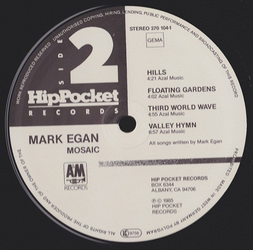 Mark Egan - Mosaic | Hip Pocket Records (370 104-1) - 3 Mark Egan - Mosaic | Hip Pocket Records (370 104-1) - 3