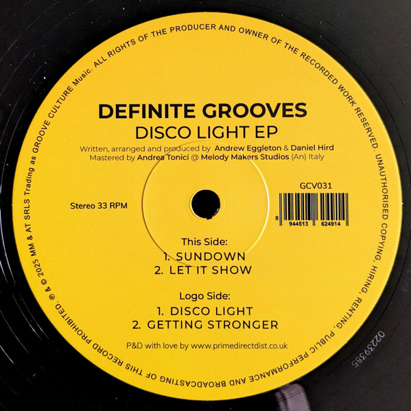 Definite Grooves - Disco Light EP | Groove Culture Music (GCV031)