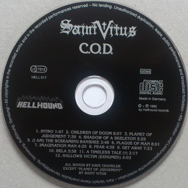 Saint Vitus - C.O.D. | Hellhound Records (HELL 017) - 3 Saint Vitus - C.O.D. | Hellhound Records (HELL 017) - 3