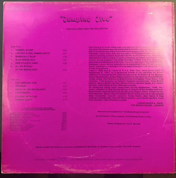 Cab Calloway And His Orchestra - Jumping Jive | Swing House Records (SWH-15) - 2