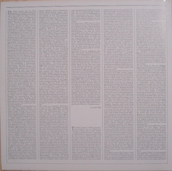 Johann Sebastian Bach , Wilbert Hazelzet · Henk Bouman - Flötensonaten = Flute Sonatas = Sonates Pour Flute | Archiv Produktion (413 789-1) - 2