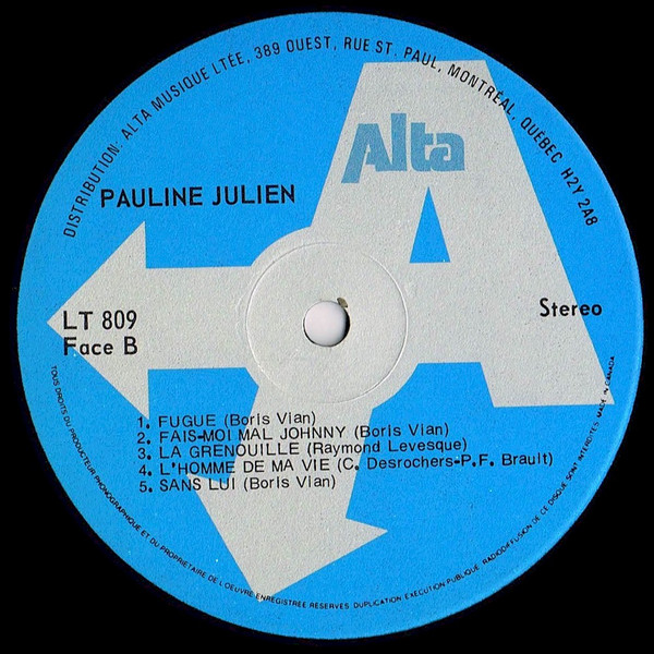 Pauline Julien - Album Souvenir | Alta (LT-809) - 4