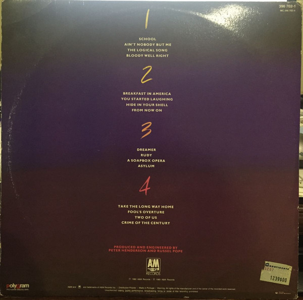 Supertramp - Paris | A&M Records (396 702-1) - 2