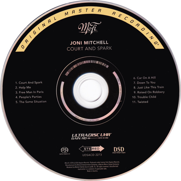 Joni Mitchell - Court And Spark | Mobile Fidelity Sound Lab (UDSACD 2273) - 4