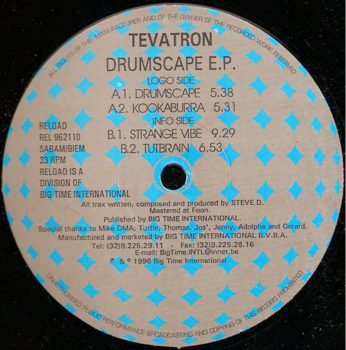 Tevatron - Drumscape E.P. | Re-load Records (REL 962110) - main Tevatron - Drumscape E.P. | Re-load Records (REL 962110) - main
