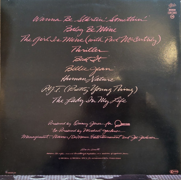 Michael Jackson - Thriller | Epic (EPC 85930) - 2