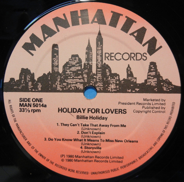 Billie Holiday - Holiday For Lovers | Manhattan Records (MAN 5014) - 3