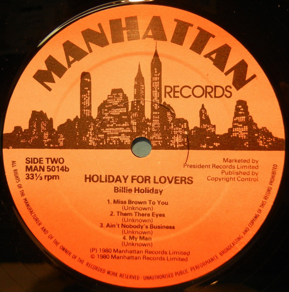 Billie Holiday - Holiday For Lovers | Manhattan Records (MAN 5014) - 4