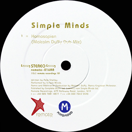 Simple Minds - Homosapien (Malcolm Duffy Mixes) | Remote Recordings (REMOTE 016) - 4 Simple Minds - Homosapien (Malcolm Duffy Mixes) | Remote Recordings (REMOTE 016) - 4