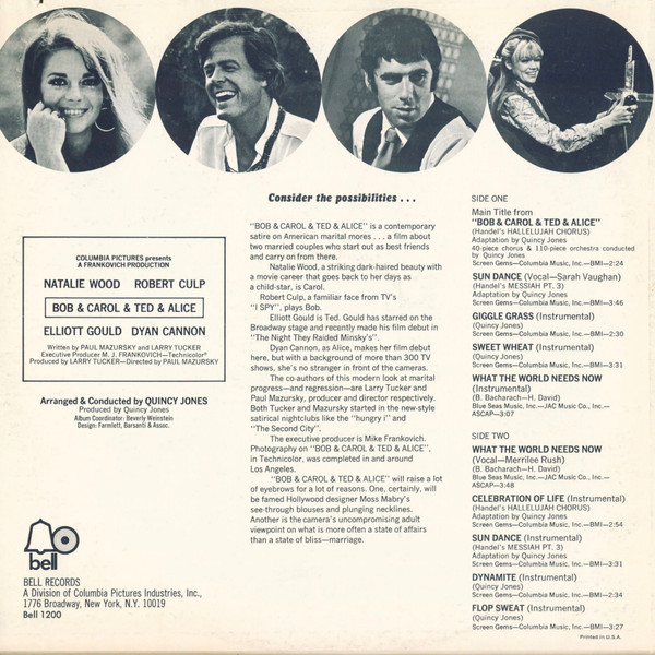 Quincy Jones - Bob & Carol & Ted & Alice | Bell Records (1200) - 2 Quincy Jones - Bob & Carol & Ted & Alice | Bell Records (1200) - 2