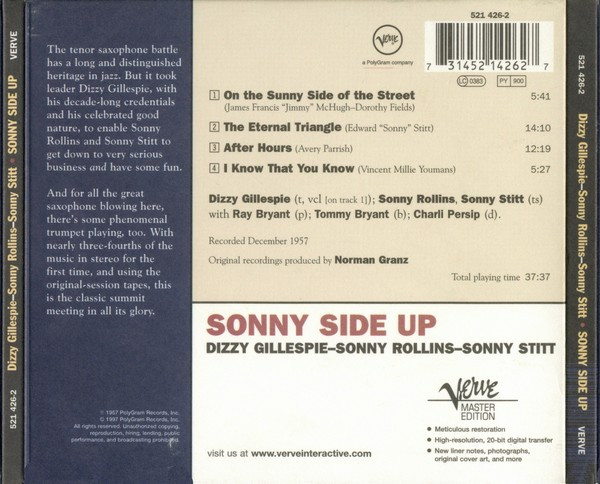 Dizzy Gillespie - Sonny Stitt - Sonny Rollins - Sonny Side Up | Verve Records (521 426-2) - 2 Dizzy Gillespie - Sonny Stitt - Sonny Rollins - Sonny Side Up | Verve Records (521 426-2) - 2