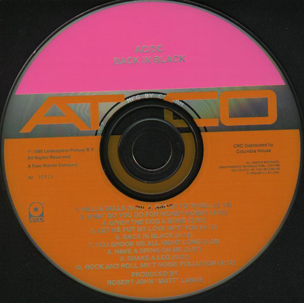 AC/DC - Back In Black [CD] | ATCO Records (A2 92418) - 2