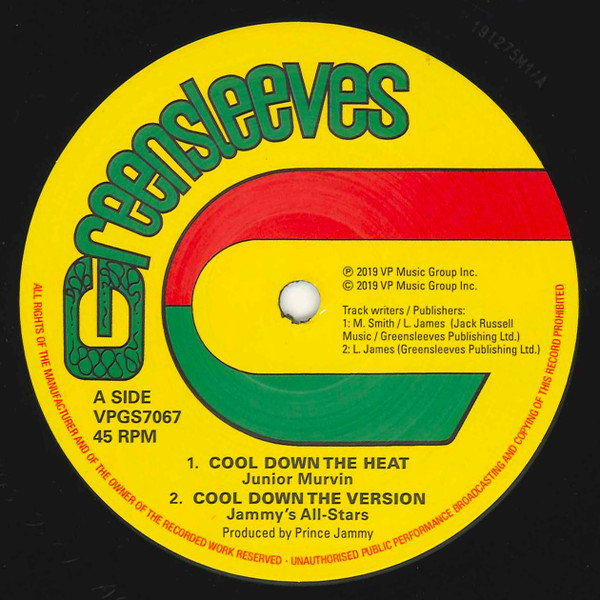 Junior Murvin / Nitty Gritty - Cool Down The Heat / Run Down The World | Greensleeves Records (VPGS7067)