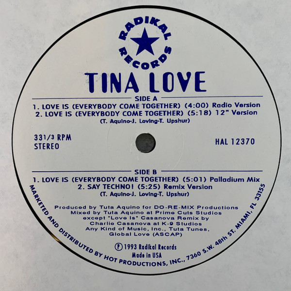 Tina Love - Love Is (Everybody Come Together) | Radikal Records (HAL 12370) - 3 Tina Love - Love Is (Everybody Come Together) | Radikal Records (HAL 12370) - 3