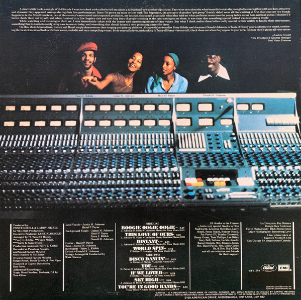 A Taste Of Honey - A Taste Of Honey [Vinyl] | Capitol Records (ST-11754) - 2