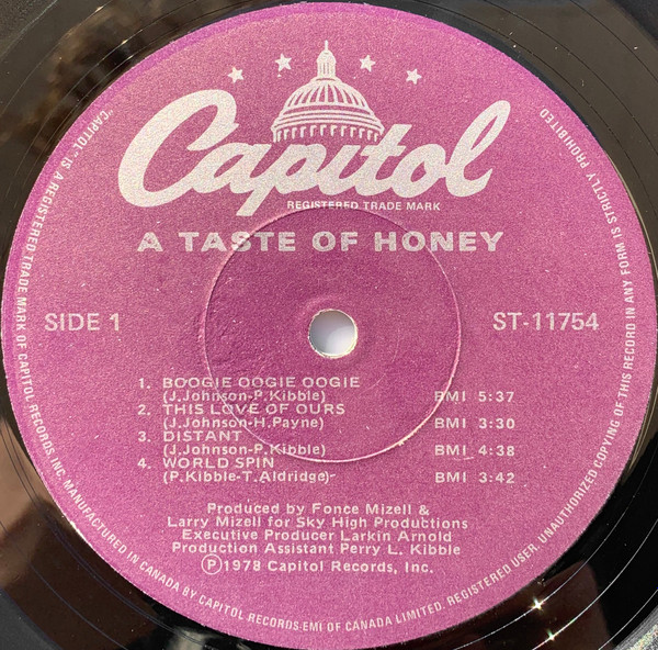 A Taste Of Honey - A Taste Of Honey [Vinyl] | Capitol Records (ST-11754) - 3