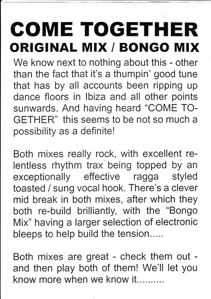 Unknown Artist - Come Together | Not On Label (CT 001) - 3