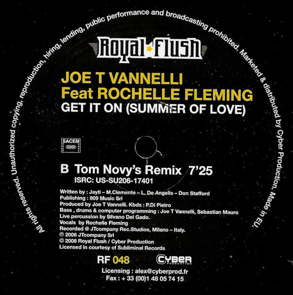 Joe T. Vannelli Feat Rochelle Fleming - Get It On (Summer Of Love) | Royal Flush Records (RF048) - 2