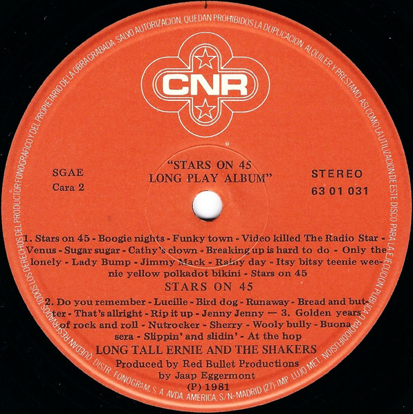 Stars On 45 / Long Tall Ernie And The Shakers - Long Play Album | CNR (63 01 031) - 4