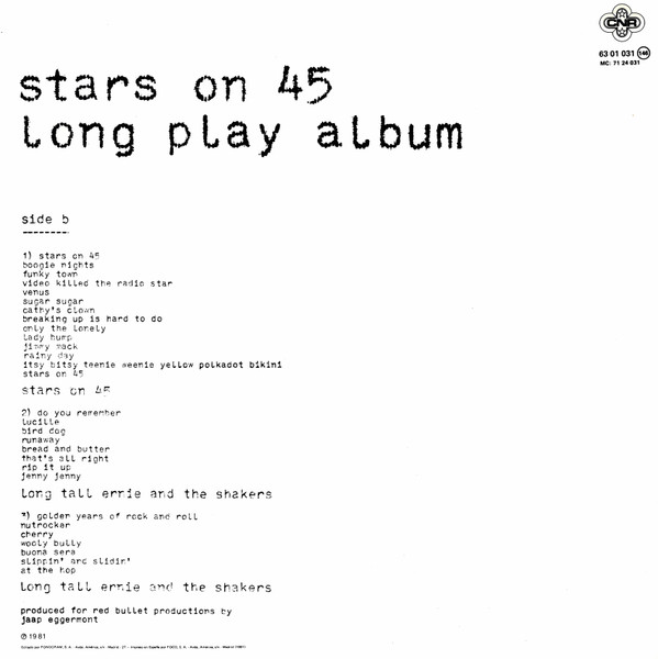 Stars On 45 / Long Tall Ernie And The Shakers - Long Play Album | CNR (63 01 031) - 2