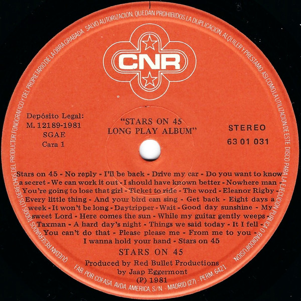 Stars On 45 / Long Tall Ernie And The Shakers - Long Play Album | CNR (63 01 031) - 3