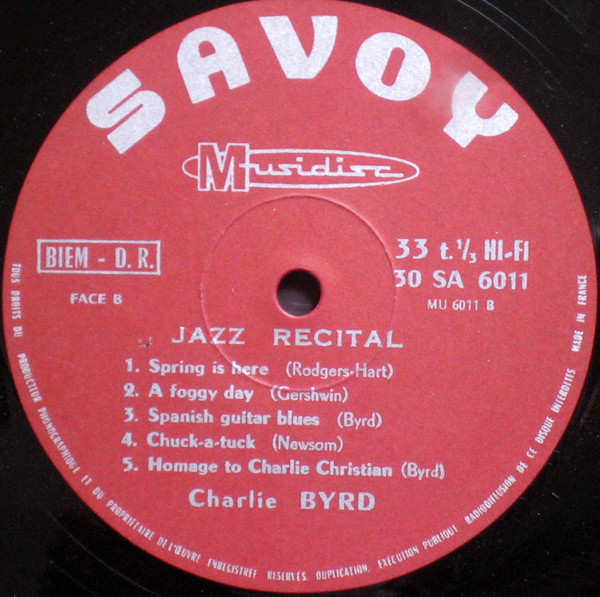 Charlie Byrd - Jazz Recital | Savoy-Musidisc (SA 6011) - 4 Charlie Byrd - Jazz Recital | Savoy-Musidisc (SA 6011) - 4
