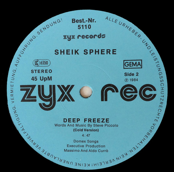 Sheik Sphere - Deep Freeze | ZYX Records (ZYX 5110) - 4