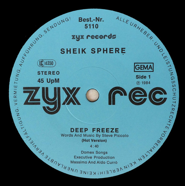 Sheik Sphere - Deep Freeze | ZYX Records (ZYX 5110) - 3