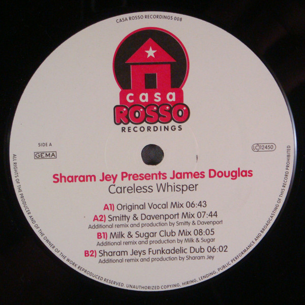 Sharam Jey presents James Douglas - Careless Whisper | Casa Rosso Recordings (CR 008) - 3 Sharam Jey presents James Douglas - Careless Whisper | Casa Rosso Recordings (CR 008) - 3