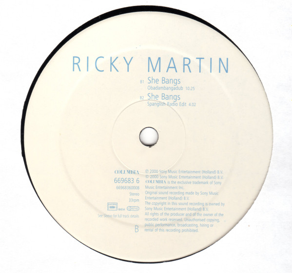 Ricky Martin - She Bangs | Columbia (COL 669683 6) - 3 Ricky Martin - She Bangs | Columbia (COL 669683 6) - 3