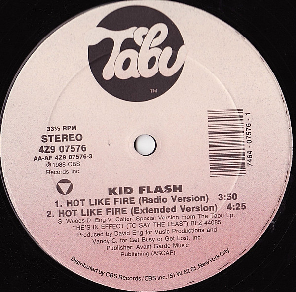 Kid Flash - Hot Like Fire | Tabu Records (4Z9 07576) - 3 Kid Flash - Hot Like Fire | Tabu Records (4Z9 07576) - 3