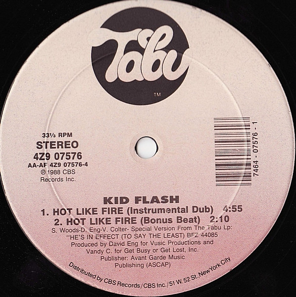 Kid Flash - Hot Like Fire | Tabu Records (4Z9 07576) - 4 Kid Flash - Hot Like Fire | Tabu Records (4Z9 07576) - 4
